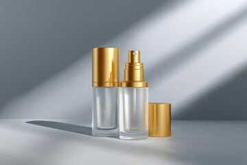 Frosted glass cosmetic bottle mockup