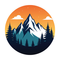 clean vector design of mountain silhouette.