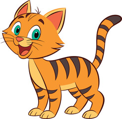 Fototapeta premium Happy orange tabby cat cartoon illustration