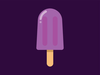 Flat Design Purple Ice Cream Stick Sweet Summer Treat Illustration