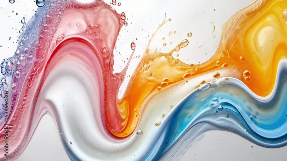 Aufkleber colorful waves of liquid creating dynamic patterns in a vibrant display of motion and texture