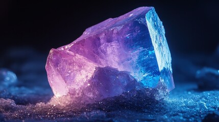 Obraz premium Vibrant gemstone crystal on a dark surface.