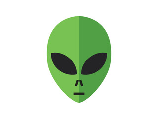 Flat Geometric Extraterrestrial Face Simple Illustration Graphic Alien Icon