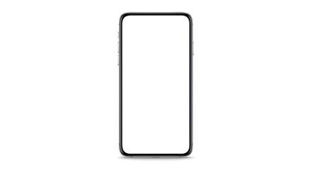 Smartphone with Blank White Screen Mockup - Isolated Mobile Phone Device with Empty Display for App UI and Website Presentation