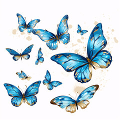 set of vector butterflies