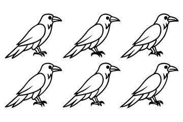 Raven Outline Design Collection