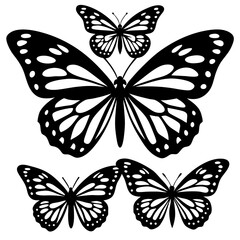 set of butterflies