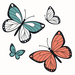 butterflies and flowers