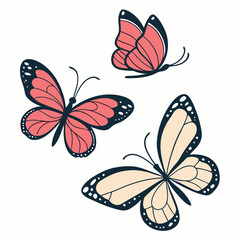 set of butterflies
