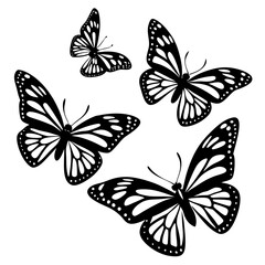 set of butterflies