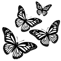 set of butterflies