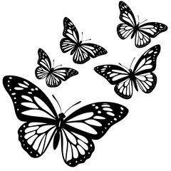 set of butterflies
