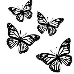 set of butterflies