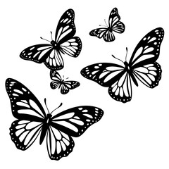 set of butterflies