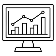 Business-Analytics-Monitor  Vector Illustration AI Graphic Design on White Background