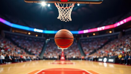 basketball hoop and ball