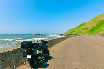 北海道のオロロンラインをバイクでツーリング