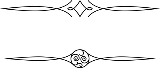 black and white set of delimiters for text, dividers