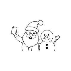 Santa Claus and snowman