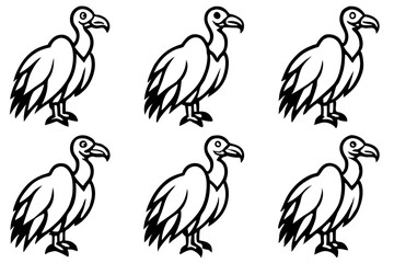 Vulture Sketch Line Art Collection