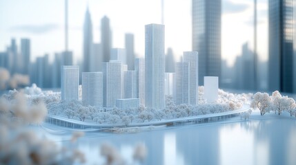 White city model, urban landscape