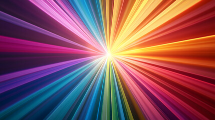 Obraz premium Radiant Spectrum Burst: A Vivid Display of Converging Colorful Lines