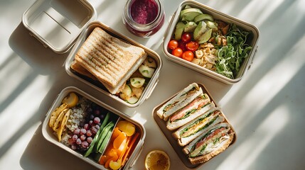 Healthy lunch box ideas for work school picnic meal prep sandwiches salad fruits vegetables balanced diet