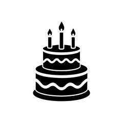 birthday cake icon on white background  .svg