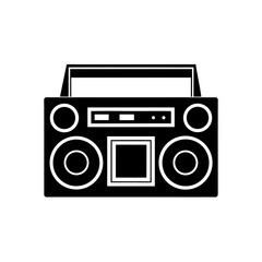 retro radio isolated on white