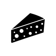 cheese wedge icon on white background  .svg