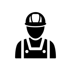 construction worker icon on white background  .svg