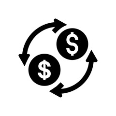 currency exchange icon on white background  .svg