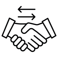 Business agreement handshake icon simple flat icon vector symbol