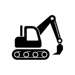 excavator icon on white background  .svg