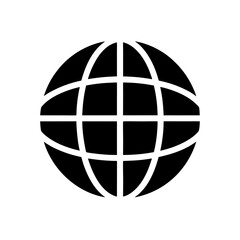 globe grid icon on white background  .svg