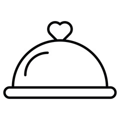 Food Tray and Cover icon simple flat icon vector symbol