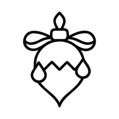 Black and White Christmas Icon Line Art Vector Set