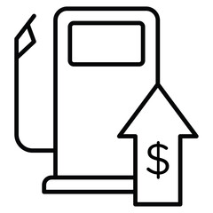 Fuel price increase icon simple flat icon vector symbol