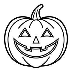 Black and White Vector Halloween Minimal Doodle Illustration