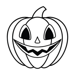 Minimal Vector Line Art of Halloween Doodles Black and White