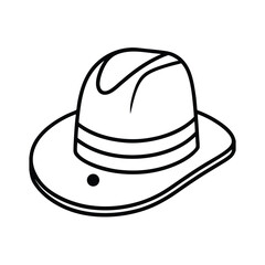 Hat Vector Minimal Line Art in Black and White