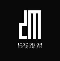 DM DM Logo Design, Creative Minimal Letter DM DM Monogram