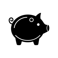 piggy bank icon on white background  .svg