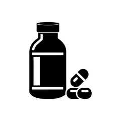 Obraz premium pills-and-bottle-icon-on-white-background--.svg