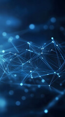 Abstract Blue Geometric Network with Interconnected Nodes