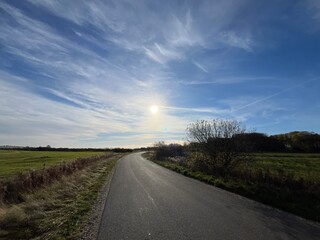 Fototapeta premium road in the sunset