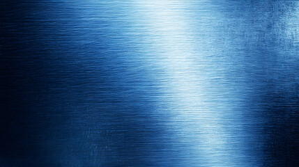 Blue Metallic Surface with Brushed Texture and Reflective Light
