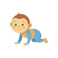 Minimal crawling baby icon vector illustration