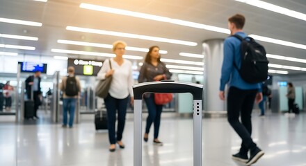 Fototapeta premium Airport Passengers: Blurred Motion in a Modern Terminal