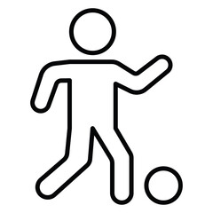 Soccer player with ball icon simple flat icon vector symbol